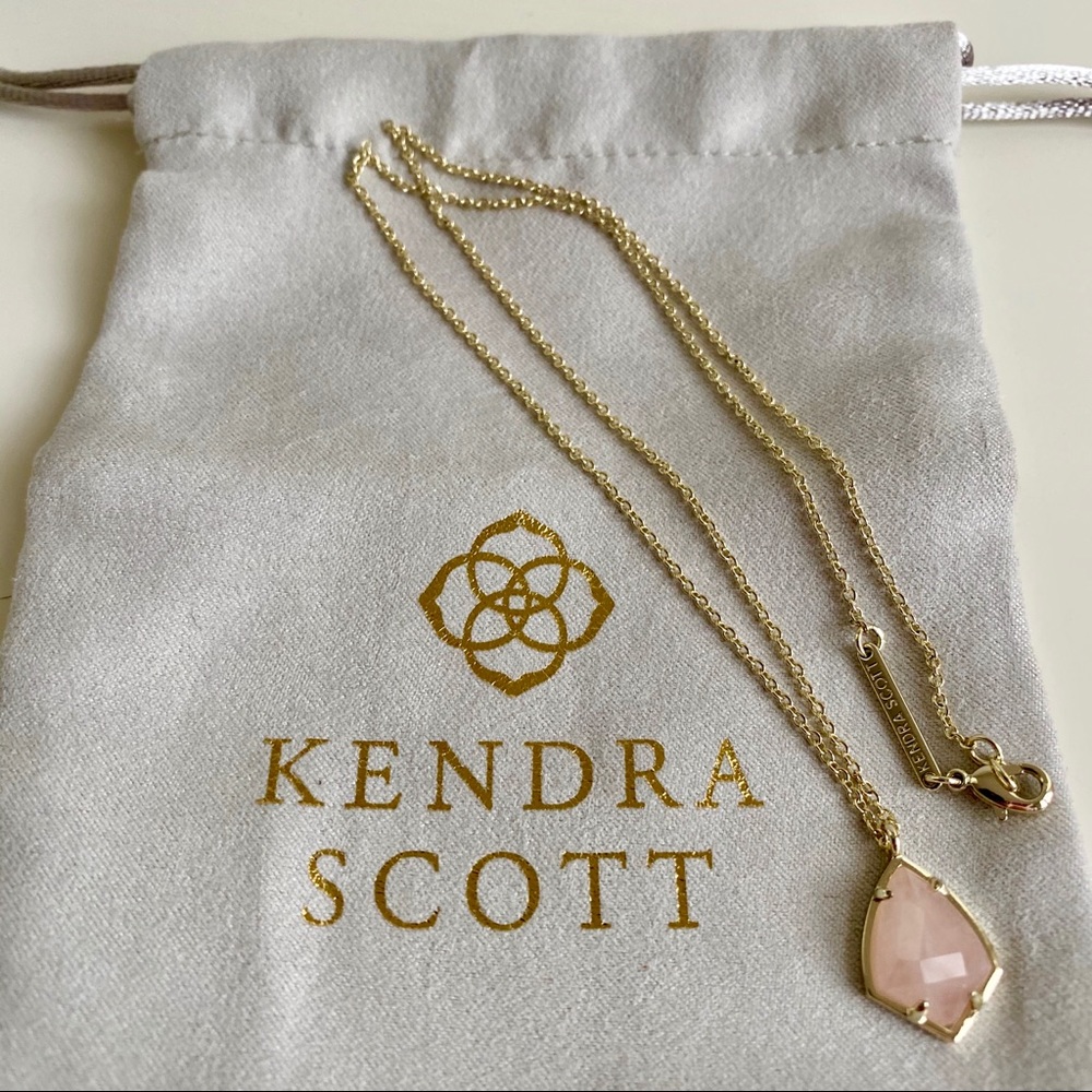 Kendra Scott Carinne Drop Necklace, Rose Quartz